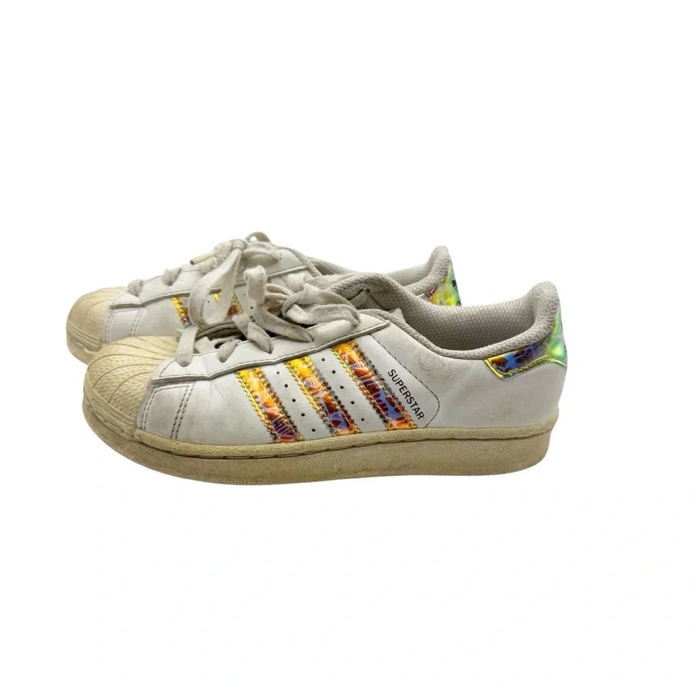 Adidas Girls Superstar Iridescent Tennis‎ Shoes size 1Y